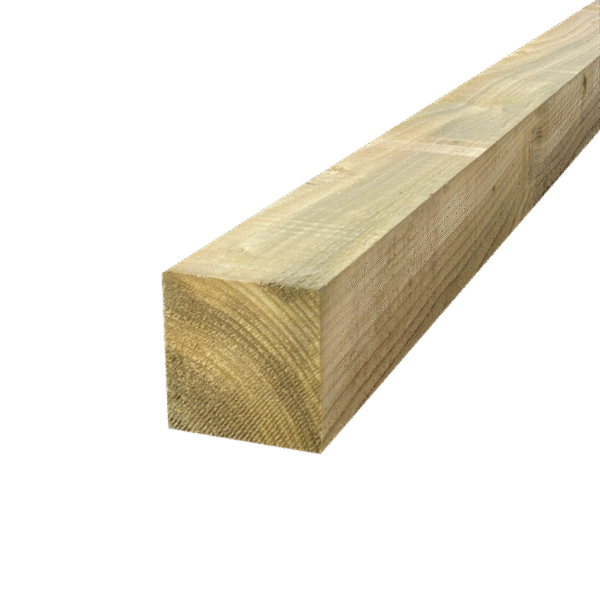 Fence_Post_4x4_1 9ft Green Treated Square Top Wooden Fence Post 2700mm x 100mm x 100mm (4" x 4")